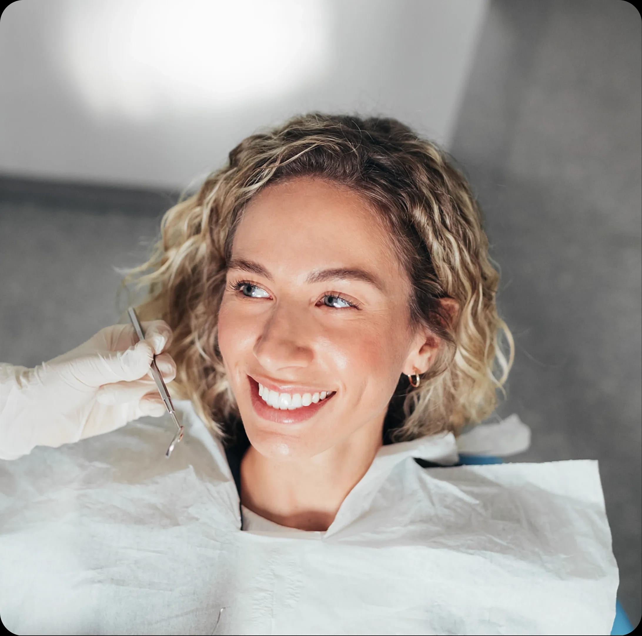 Patient preparing for dental treatments
