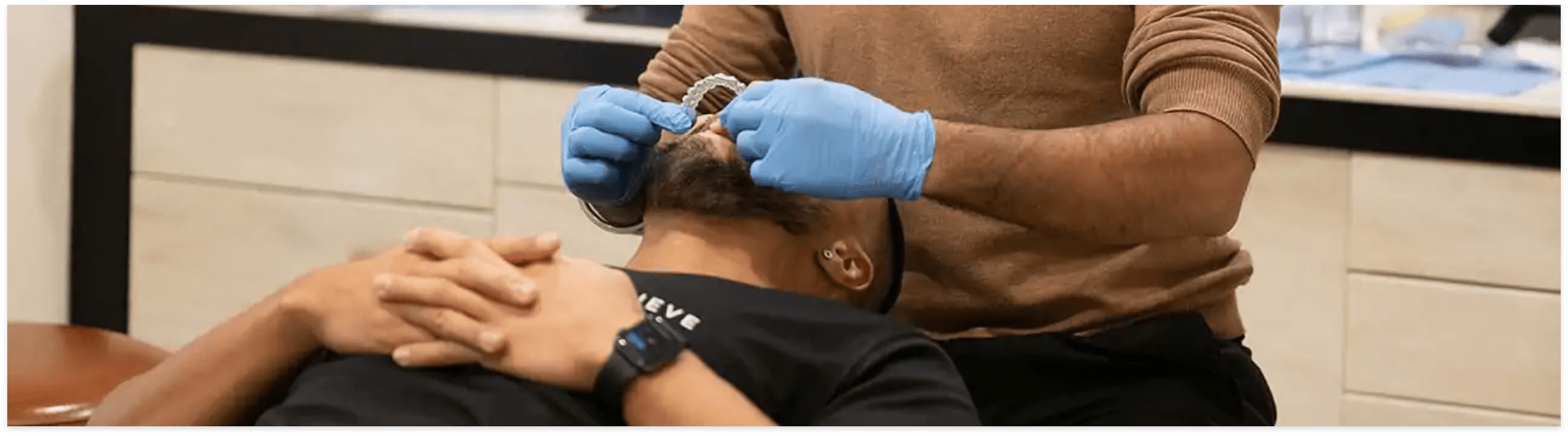 Patient Having Aligner Trays Fitted